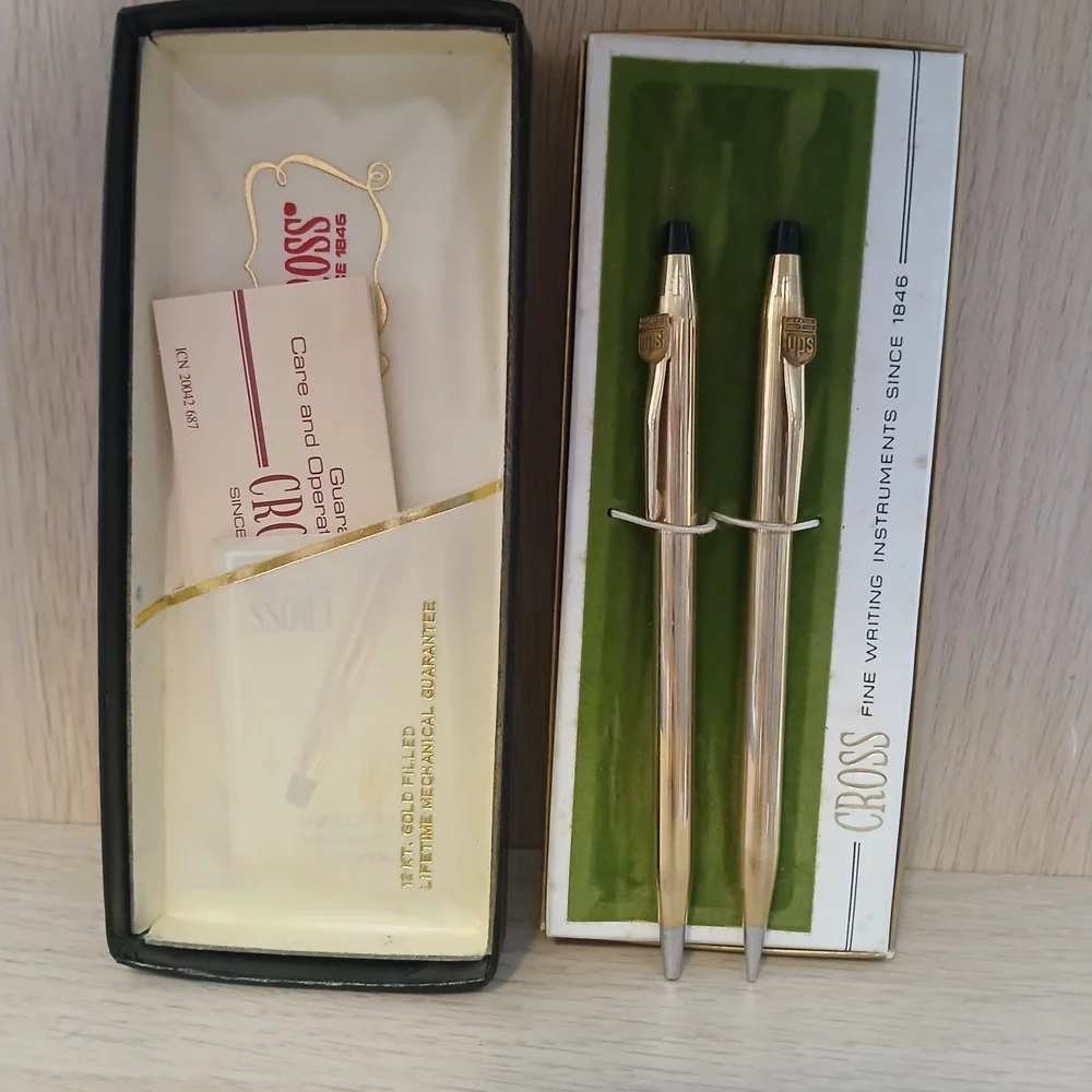 Vintage CROSS‎ #6601 Mid Century 12K Gold Filled Pen Pencil UPS Set/Booklets